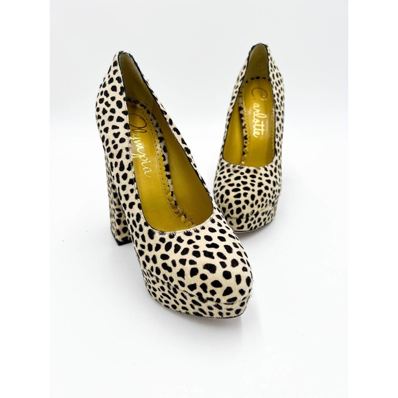 Charlotte Olympia Chantelle Cheetah Platform BlockHeel Pumps NWOT 37.5 - Picture 7 of 8